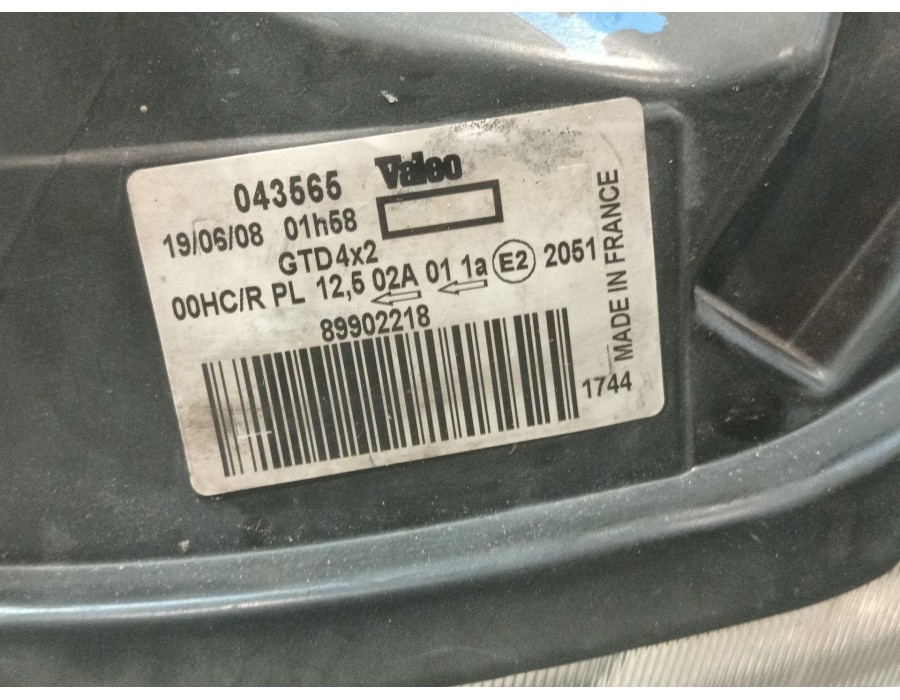 Recambio de faro izquierdo para renault kangoo (f/kc0) 1.5 dci diesel referencia OEM IAM 89902218 043565 89028548