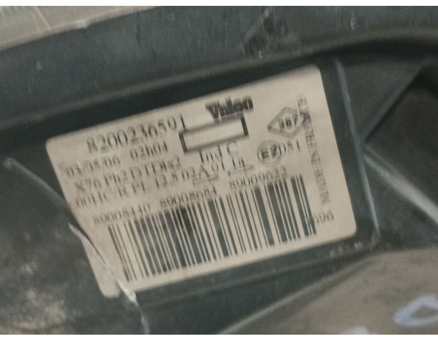 Recambio de faro derecho para fiat doblo (119) 1.3 16v jtd cat referencia OEM IAM 8200236591 89008440 89008684