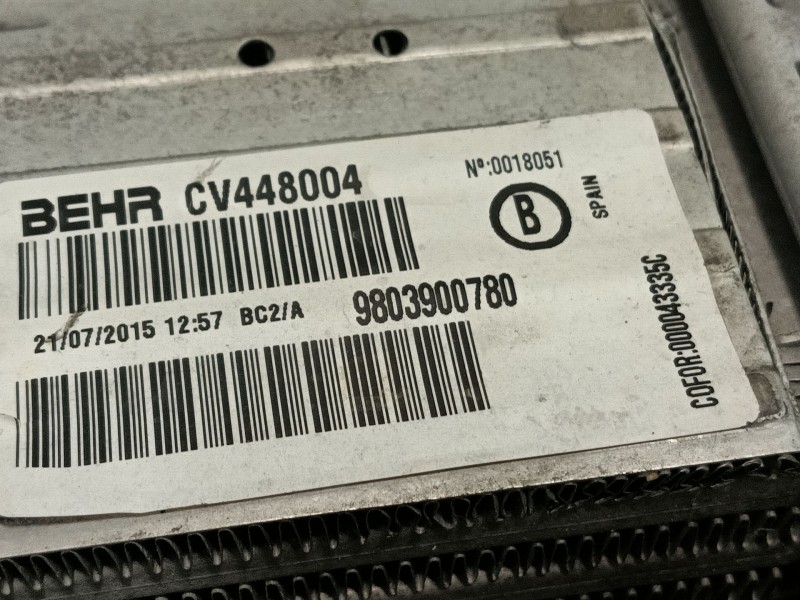 Recambio de intercooler para citroën c3 ii (sc_) 1.6 bluehdi 75 referencia OEM IAM 9803900780 CV448004 