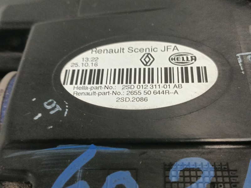 Recambio de piloto trasero izquierdo para renault scénic iv (j9_) 1.5 dci 110 referencia OEM IAM 265550644R 265550644RA 