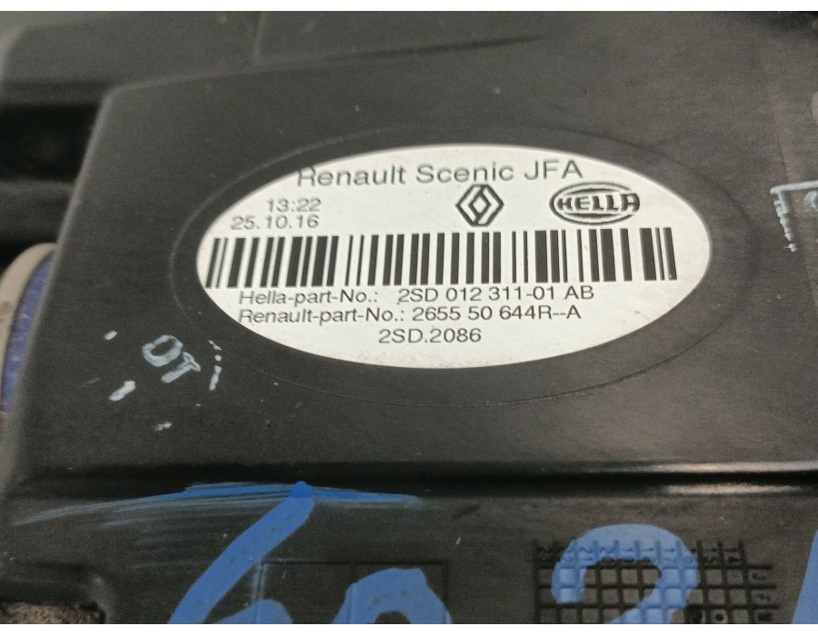 Recambio de piloto trasero izquierdo para renault scénic iv (j9_) 1.5 dci 110 referencia OEM IAM 265550644R 265550644RA 