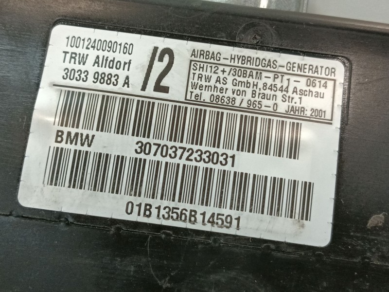 Recambio de airbag lateral izquierdo para bmw serie 3 coupe (e46) 2.5 24v referencia OEM IAM 307037233031  