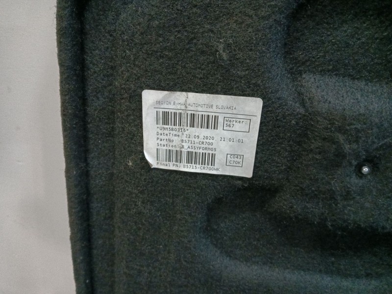 Recambio de moqueta maletero para kia xceed (cd) 1.6 gdi hybrid referencia OEM IAM 85715CR700WK  
