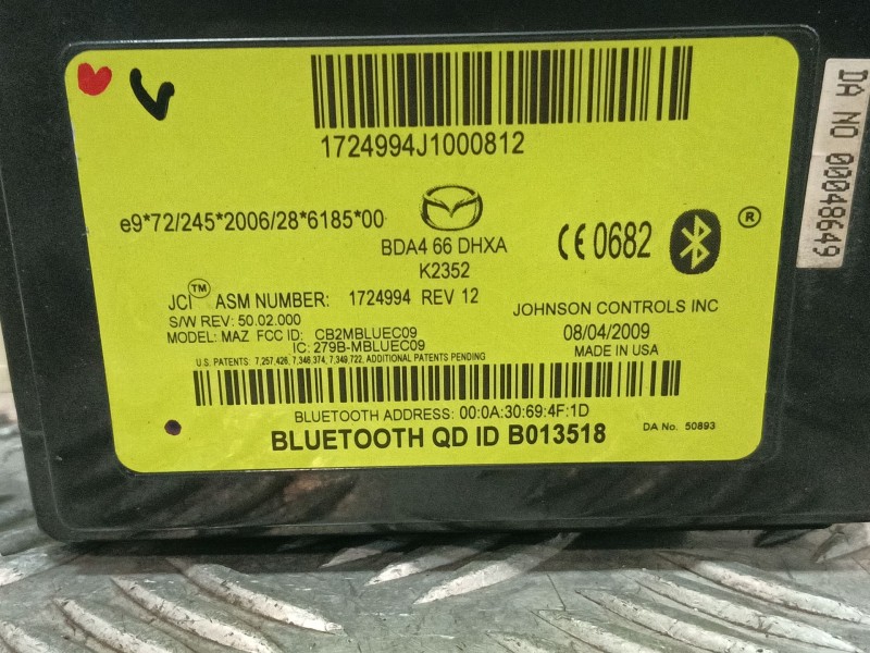 Recambio de modulo electronico para mazda 3 lim. (bl) referencia OEM IAM BDA466DHXA  