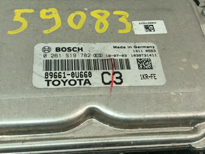 Recambio de centralita motor uce para toyota yaris (_p13_) 1.0 (ksp130) referencia OEM IAM 896610U660 0261S19782 