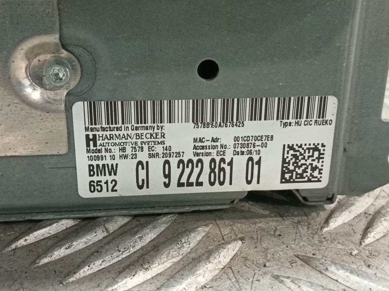 Recambio de sistema audio / radio cd para bmw 1 (e81) 118 d referencia OEM IAM CI922286101 65129199905 