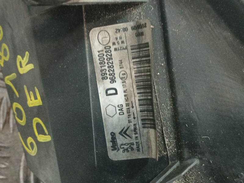 Recambio de faro derecho para peugeot partner monospace (5_, g_) 1.6 hdi 90 referencia OEM IAM 9682829280  