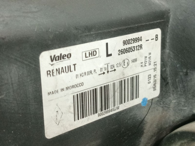 Recambio de faro izquierdo para dacia sandero ii (b8_) tce 90 (b8m1, b8ma) referencia OEM IAM 260605312R 90029994 