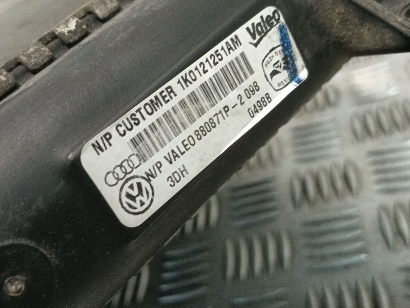 Recambio de radiador agua para seat leon (1p1) 1.9 tdi referencia OEM IAM 1K0121251AM  