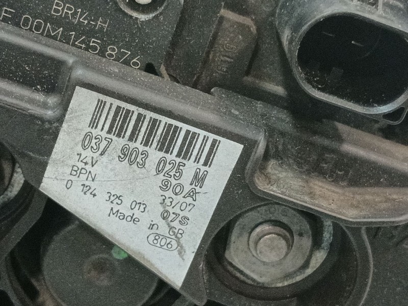 Recambio de alternador para skoda fabia ii (542) 1.4 referencia OEM IAM 037903025M 012432501307S 