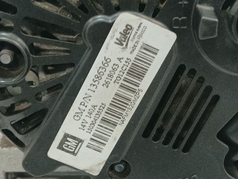 Recambio de alternador para opel astra j (p10) 1.6 cdti (68) referencia OEM IAM 13586366 2618063A TG12C155
