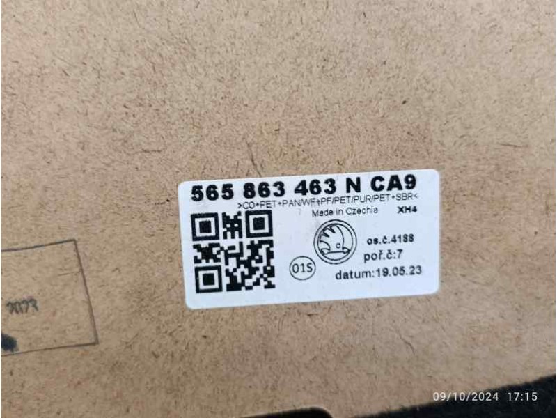 Recambio de moqueta maletero para skoda kodiaq referencia OEM IAM 565863463NCA9  