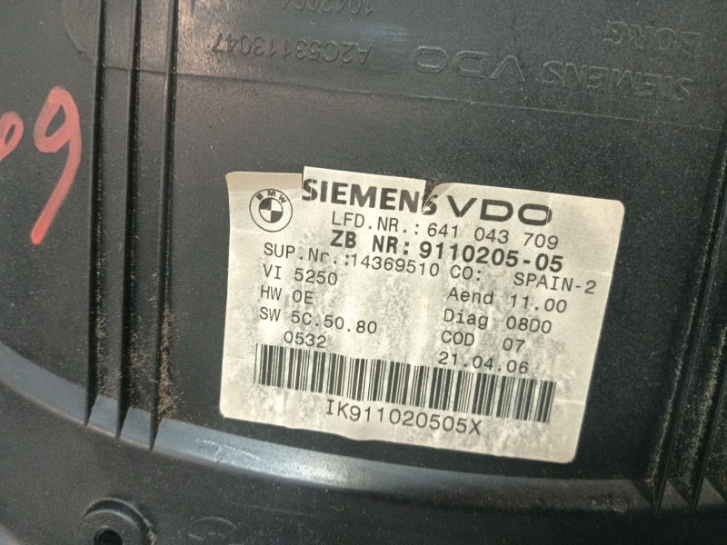 Recambio de cuadro instrumentos para bmw 3 (e90) 320 d referencia OEM IAM A2C53168441 911020505 14369510