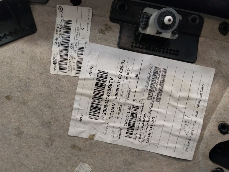 Recambio de guarnecido puerta trasera derecha para volkswagen tiguan (5n_) 1.4 tsi 4motion referencia OEM IAM 5N0867212 JCL14872