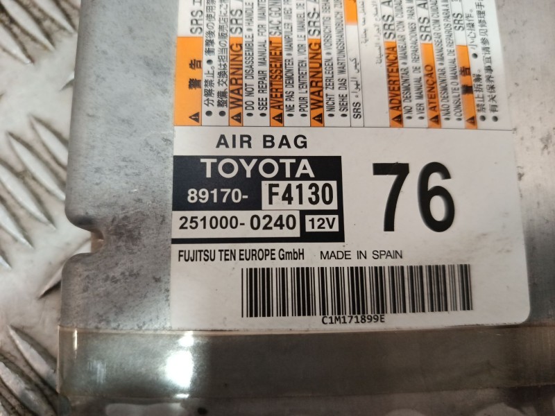 Recambio de centralita airbag para toyota c-hr (_x1_) 1.8 hybrid (zyx10_, zyx11_) referencia OEM IAM 89170F4130 2510000240 
