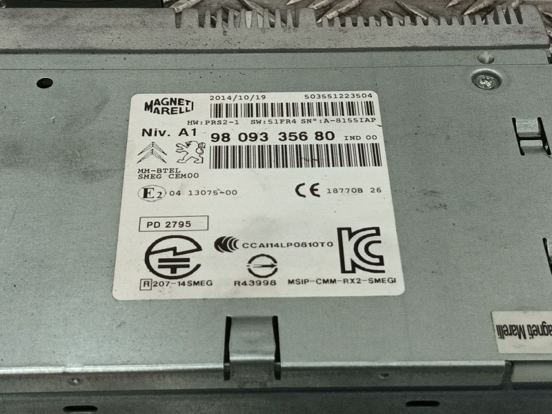 Recambio de sistema audio / radio cd para citroën c4 cactus 1.2 vti 82 referencia OEM IAM 9809335680  