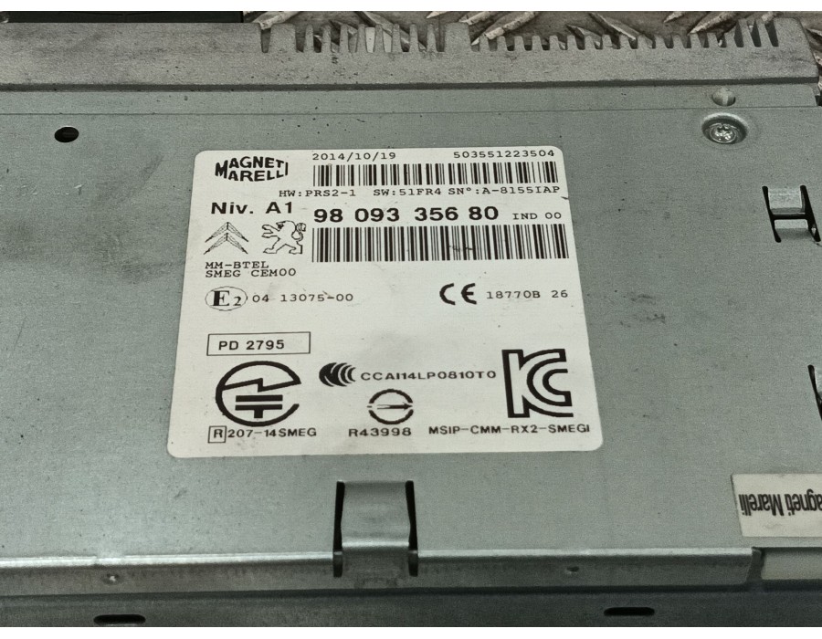 Recambio de sistema audio / radio cd para citroën c4 cactus 1.2 vti 82 referencia OEM IAM 9809335680  