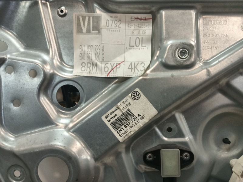 Recambio de elevalunas delantero izquierdo para volkswagen tiguan (5n_) 1.4 tsi 4motion referencia OEM IAM 5N0837461 5N1837729A 