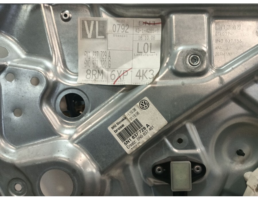 Recambio de elevalunas delantero izquierdo para volkswagen tiguan (5n_) 1.4 tsi 4motion referencia OEM IAM 5N0837461 5N1837729A 