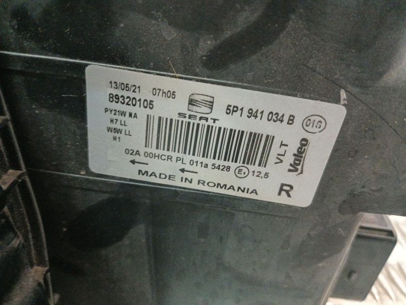 Recambio de faro derecho para seat altea xl (5p5, 5p8) 1.6 tdi referencia OEM IAM 5P1941006E 5P1941034B 89320105