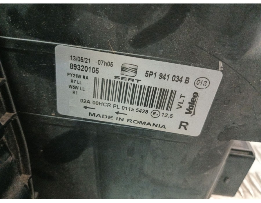 Recambio de faro derecho para seat altea xl (5p5, 5p8) 1.6 tdi referencia OEM IAM 5P1941006E 5P1941034B 89320105