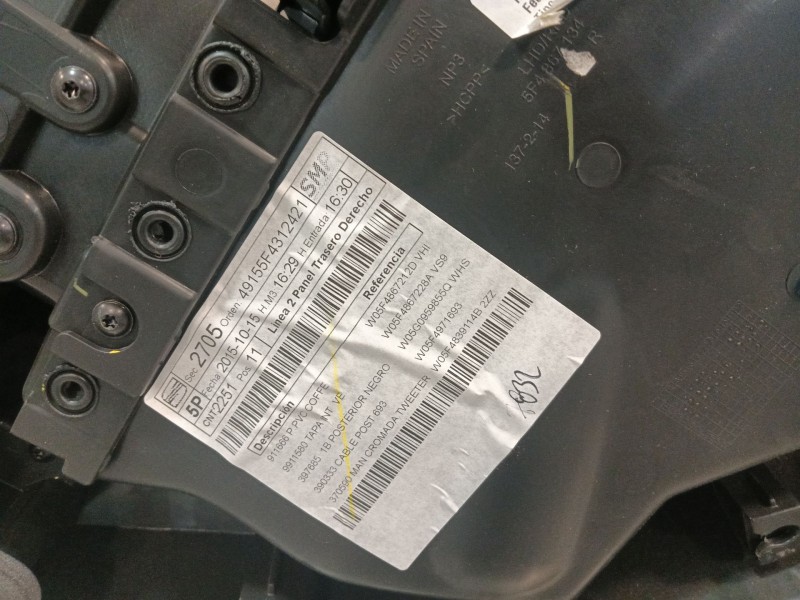Recambio de guarnecido puerta trasera derecha para seat leon (5f1) 1.4 tsi referencia OEM IAM 5F4867116A 5F4867134R 