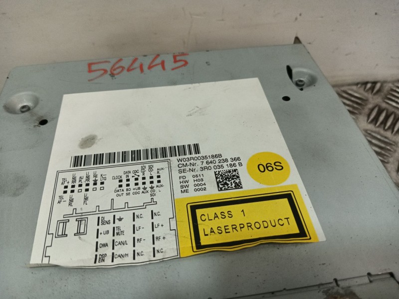 Recambio de sistema audio / radio cd para seat exeo st (3r5)(2009>) 2.0 tdi referencia OEM IAM W03R0035186B  