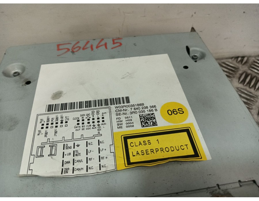 Recambio de sistema audio / radio cd para seat exeo st (3r5)(2009>) 2.0 tdi referencia OEM IAM W03R0035186B  