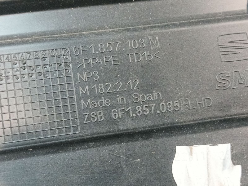 Recambio de guantera para seat ibiza (kj1) referencia OEM IAM 6F1857103M 6F1857095R 