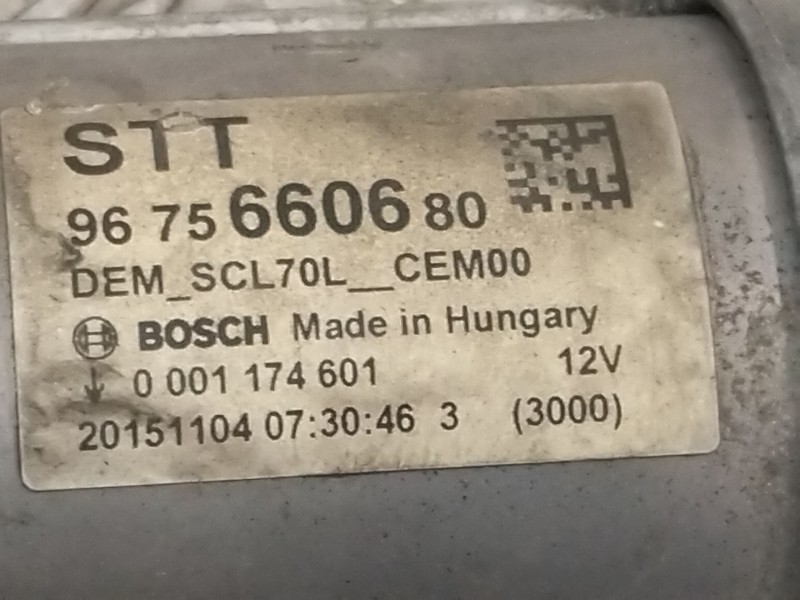 Recambio de motor arranque para peugeot 207 cc (wd_) 1.6 hdi referencia OEM IAM 9675660680  