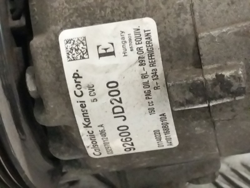 Recambio de compresor aire acondicionado para nissan qashqai i (j10, nj10) 2.0 referencia OEM IAM 01140220 A4101168B010A 