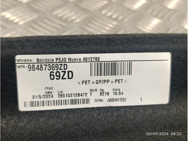 Recambio de bandeja trasera para opel corsa f referencia OEM IAM 98487369ZD  401278E