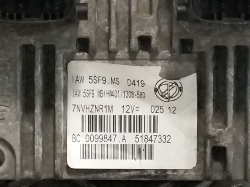Recambio de centralita motor uce para fiat 500 (312_) 1.2 (312axa1a) referencia OEM IAM 1AW5SF9MS 51847332 