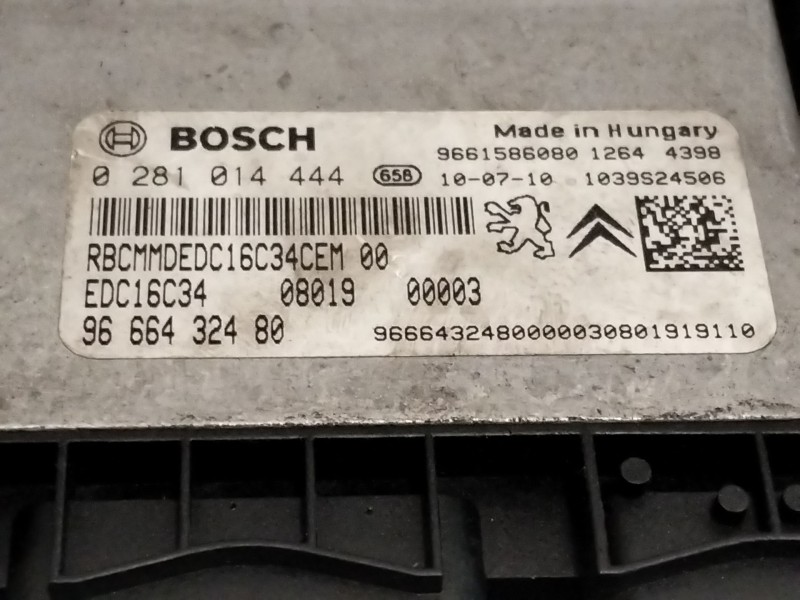 Recambio de centralita motor uce para peugeot bipper (aa_) 1.4 hdi referencia OEM IAM 0281014444  