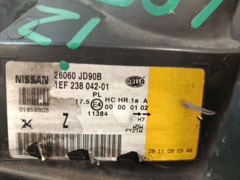 Recambio de faro izquierdo para nissan qashqai i (j10, nj10) 2.0 dci referencia OEM IAM 26060JD95A  