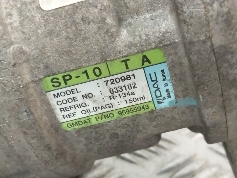 Recambio de compresor aire acondicionado para chevrolet aveo / kalos hatchback (t250, t255) 1.2 referencia OEM IAM 95955943  