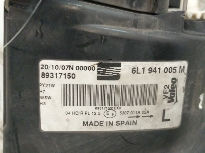 Recambio de faro izquierdo para seat ibiza iii (6l1) 1.9 tdi referencia OEM IAM 6L1941005M  