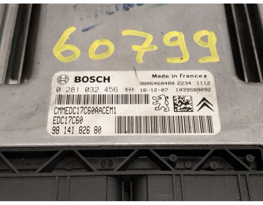 Recambio de centralita motor uce para peugeot partner furgoneta/monovolumen 1.6 bluehdi 100 referencia OEM IAM 9806460480  