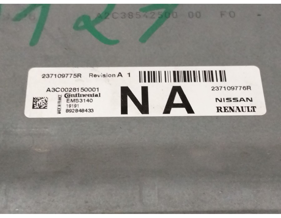 Recambio de centralita motor uce para renault clio iv (bh_) 0.9 tce 90 referencia OEM IAM 237109775R  