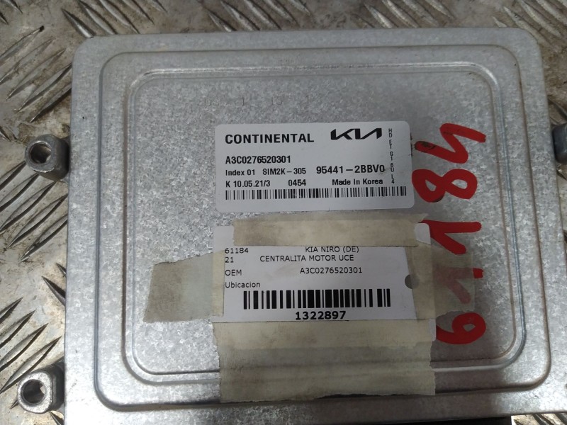 Recambio de centralita motor uce para kia niro (de) 1.6 gdi hybrid referencia OEM IAM A3C0276520301  