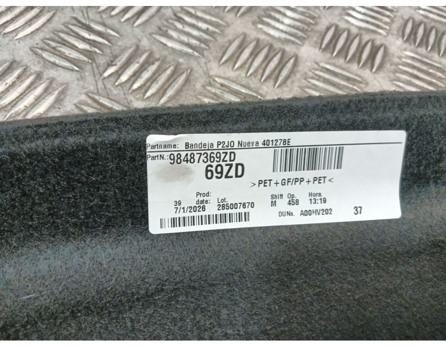 Recambio de bandeja trasera para opel corsa f (p2jo) 1.2 (68) referencia OEM IAM 98487369ZD  