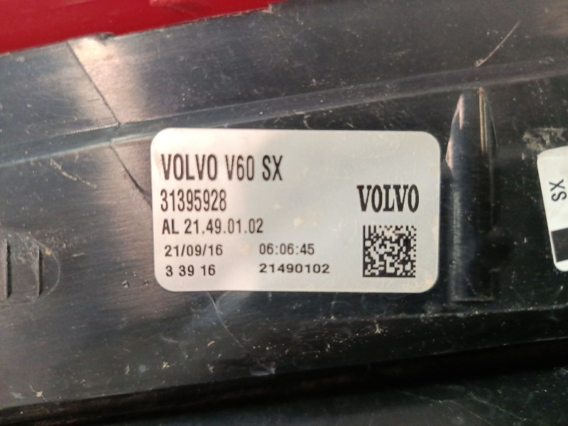 Recambio de piloto trasero izquierdo para volvo v60 i cross country (157) d4 referencia OEM IAM 31395928  
