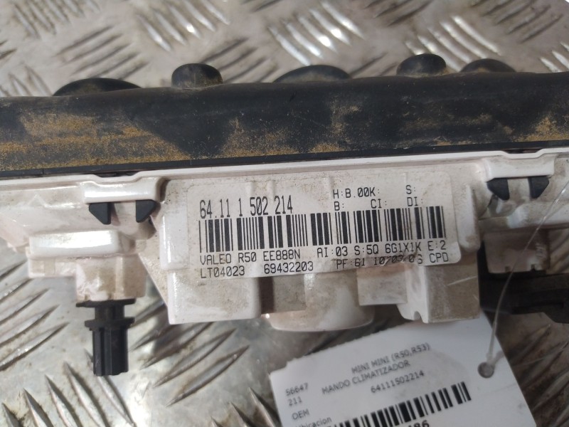 Recambio de mando climatizador para mini mini (r50,r53) 1.6 16v cat referencia OEM IAM 64111502214  