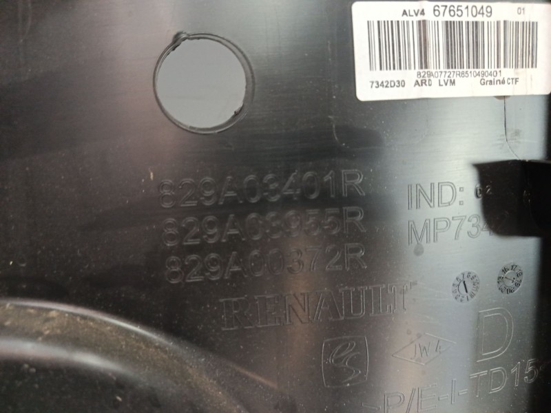 Recambio de guarnecido puerta trasera derecha para renault clio iv (bh_) 0.9 tce 90 referencia OEM IAM 829A03437R  
