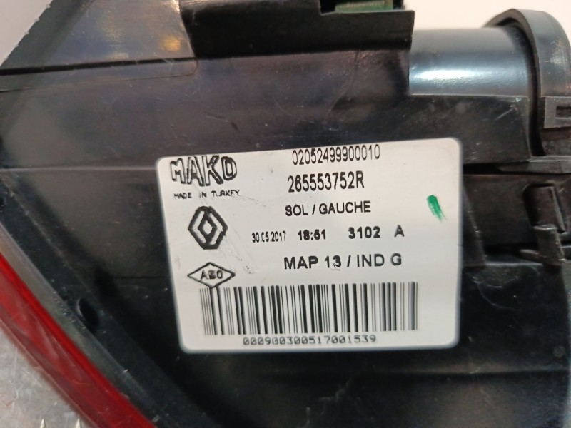 Recambio de piloto trasero izquierdo para renault clio iv (bh_) 0.9 tce 90 referencia OEM IAM 265553752R  