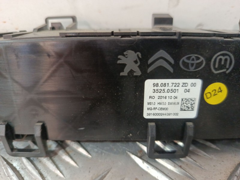 Recambio de mando climatizador para peugeot expert furgoneta (v_) 2.0 bluehdi 120 referencia OEM IAM 98081722ZD  