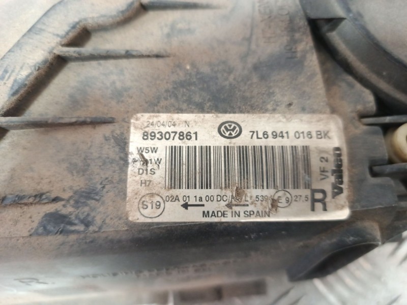 Recambio de faro derecho para volkswagen touareg (7la, 7l6, 7l7) 2.5 r5 tdi referencia OEM IAM 7L6941016BK  